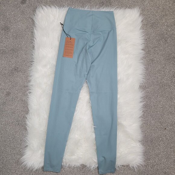 Girlfriend Collective Blue Mid Rise Ribbed Mist Pull On Leggings Size XS New Tag - Picture 7 of 9